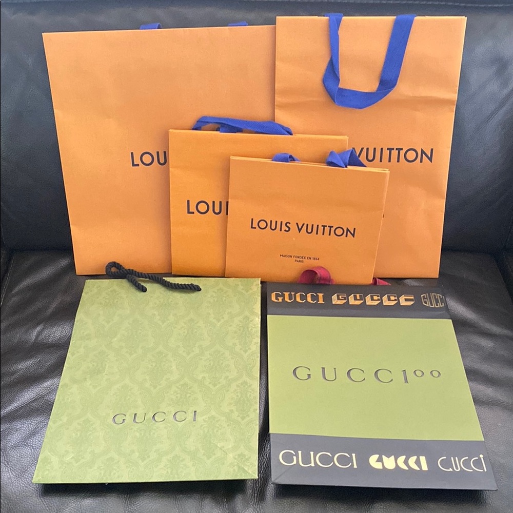 Louis Vuitton and Gucci Shopping Bags